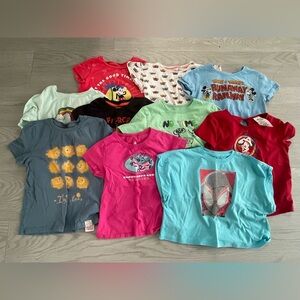 Set of 10 Walt Disney Parks Girls T-Shirt Small & 5/6 - Minnie Wish Wall-E Rides